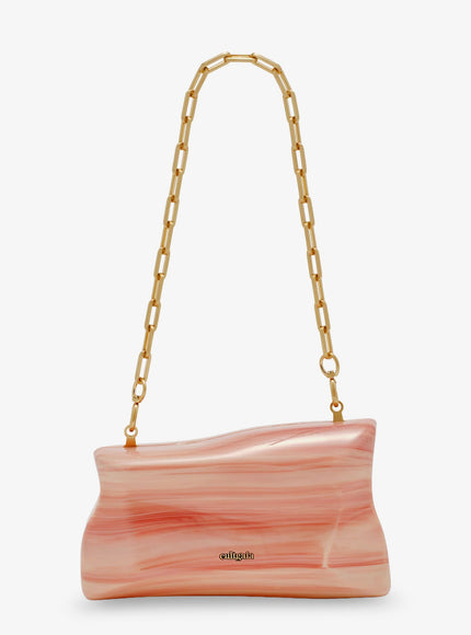 Cult Gaia Malaya Acrylic Clutch Uni Rose Water