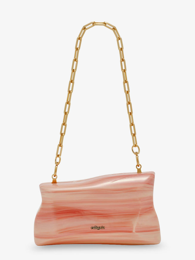Cult Gaia Malaya Acrylic Clutch Uni Rose Water