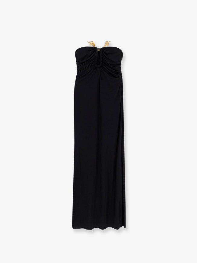 Cult Gaia Emir Viscose Blend Long Dress Black