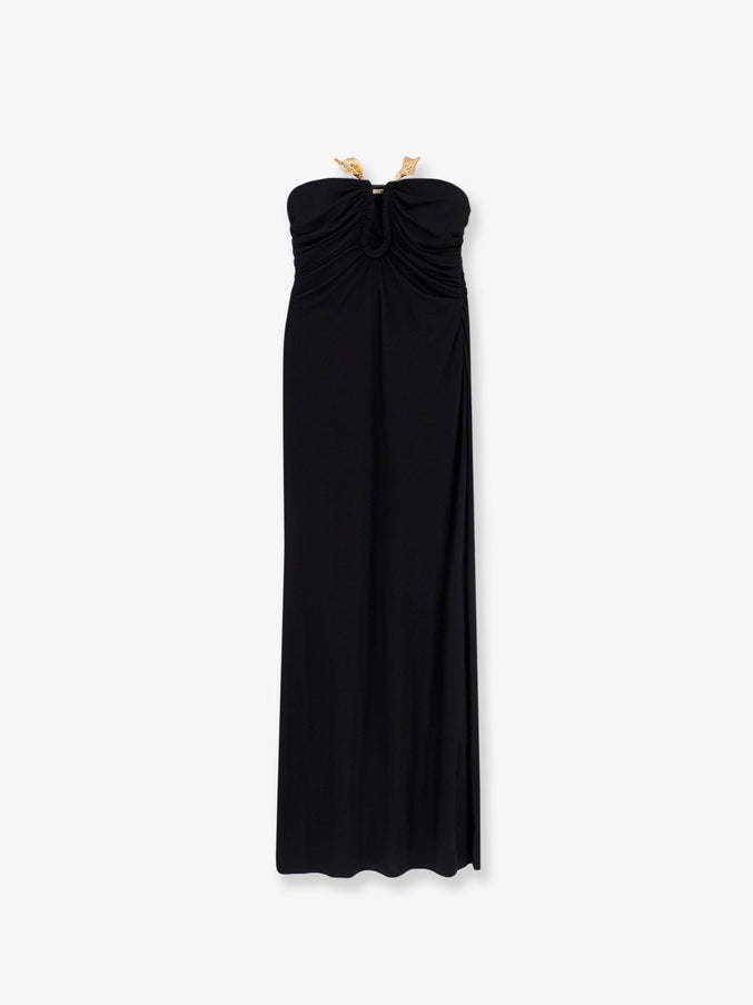 Cult Gaia Emir Viscose Blend Long Dress Black