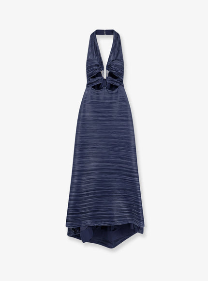 Cult Gaia Pleated Fabric Jahzara Dress Deep Lake