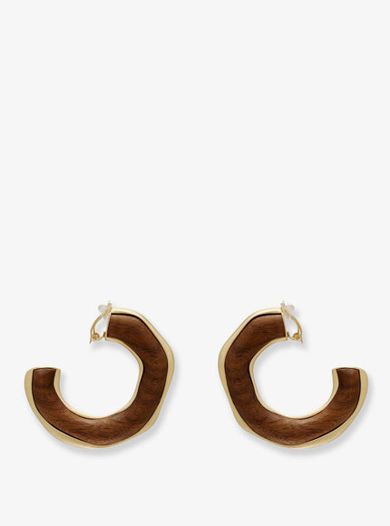 Cult Gaia Madeira Natural Wood Earrings Uni Walnut