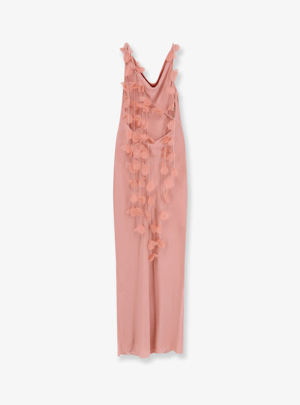 Cult Gaia Nymeria Silk Dress With Organza Flower Detail