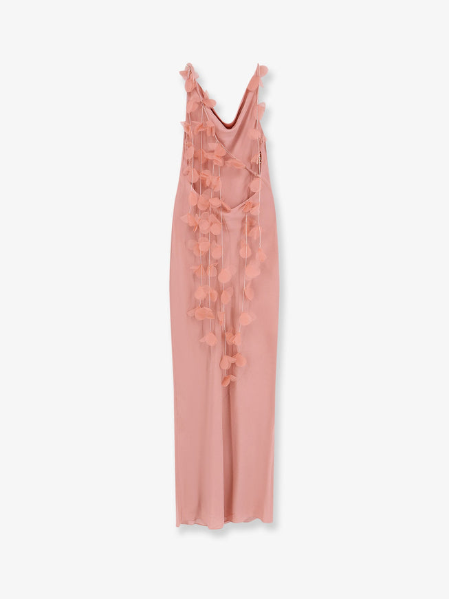 Cult Gaia Nymeria Silk Dress With Organza Flower Detail