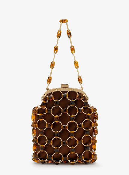 Cult Gaia Brielle Wristlet Leather Handbag With All-Over Pearl Detail