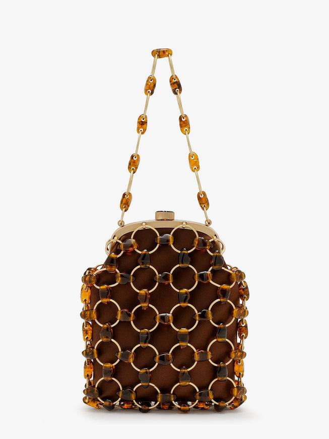 Cult Gaia Brielle Wristlet Leather Handbag With All-Over Pearl Detail