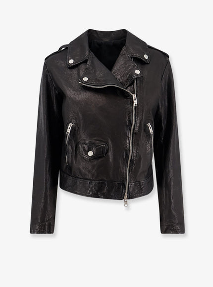 Dfour Natural Washed Leather Jacket Nero