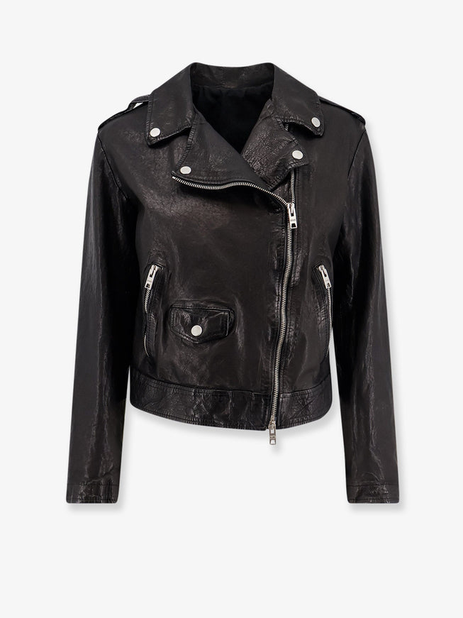 Dfour Natural Washed Leather Jacket Nero