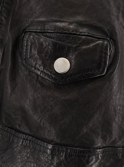 Dfour Natural Washed Leather Jacket