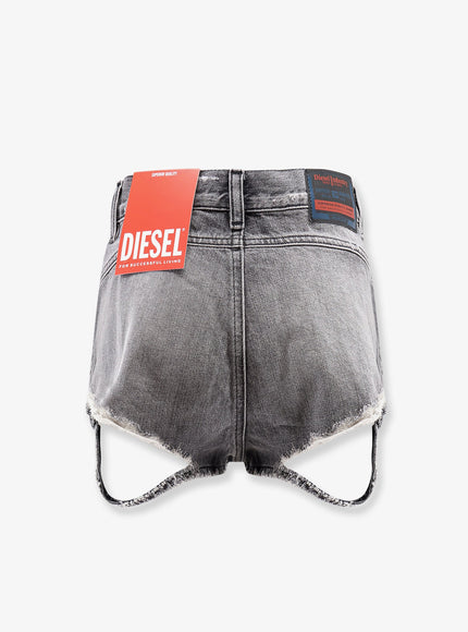 Diesel Blue Denim Shorts With Destroyed Effect