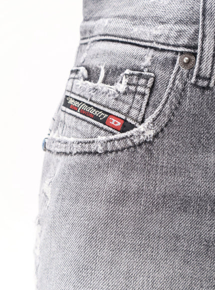 Diesel Blue Denim Shorts With Destroyed Effect