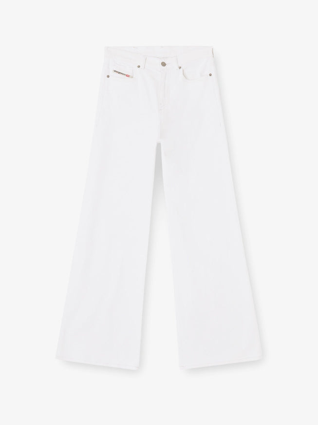 Diesel Cotton Blend Trousers Bianco