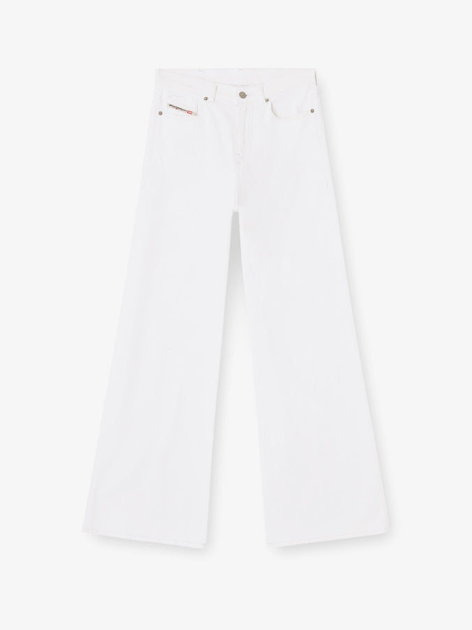 Diesel Cotton Blend Trousers Bianco