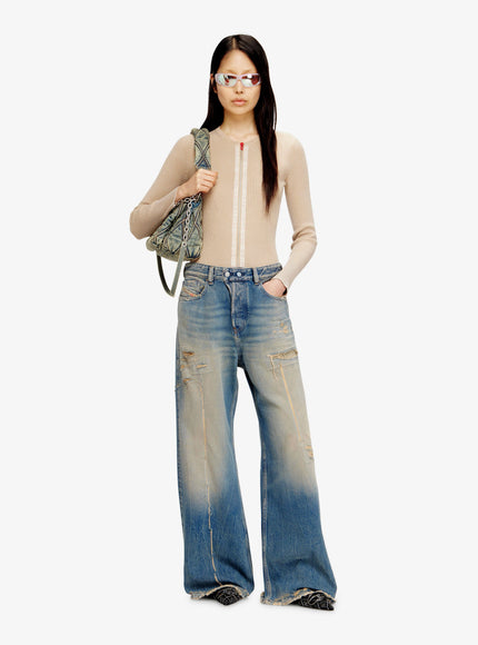 Diesel 1996 D-Sire Jeans In Denim Blue With Washed-Out Effect