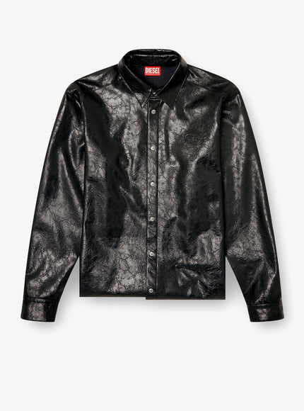 Diesel S-Simply-Qmbu Faux-Leather Shirt Nero