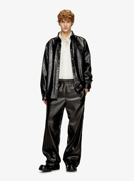 Diesel S-Simply-Qmbu Faux-Leather Shirt