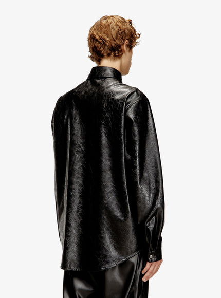 Diesel S-Simply-Qmbu Faux-Leather Shirt