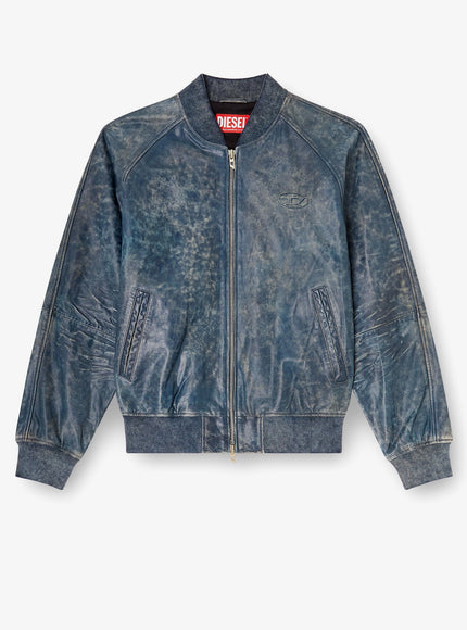 Diesel L-Cobb Leather Jacket Grigio