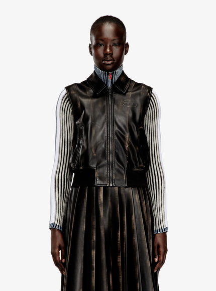 Diesel G-Inko Faux Leather Sleeveless Jacket