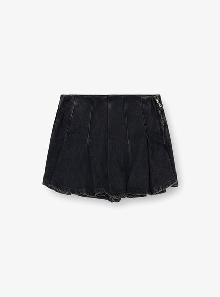Diesel De-Rox Pleated Denim Shorts Nero
