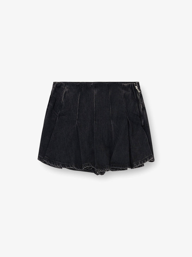 Diesel De-Rox Pleated Denim Shorts Nero
