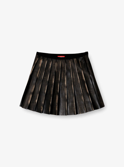 Diesel O-Saka-Mini Faux Leather Skirt Nero