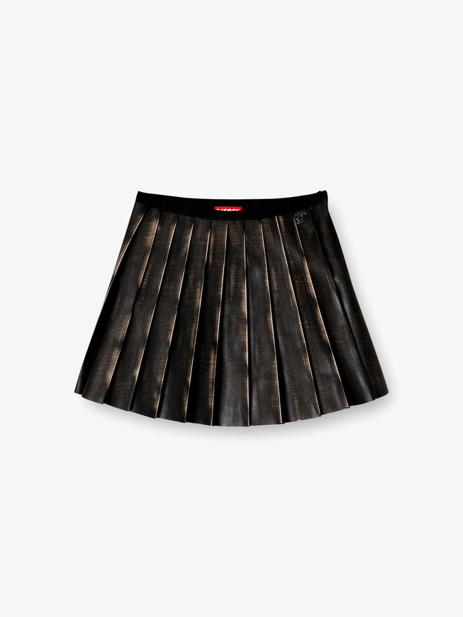 Diesel O-Saka-Mini Faux Leather Skirt Nero