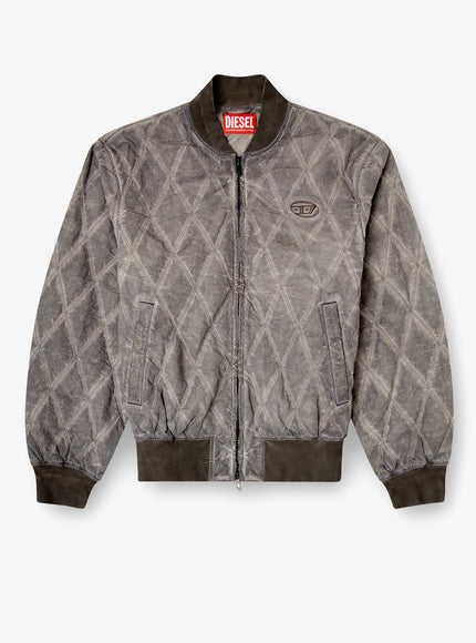 Diesel J-Type-Treat Diamond-Quilted Cotton Blend Jacket Grigio