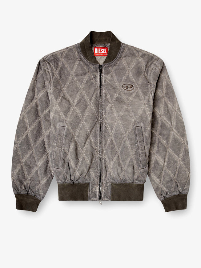 Diesel J-Type-Treat Diamond-Quilted Cotton Blend Jacket Grigio