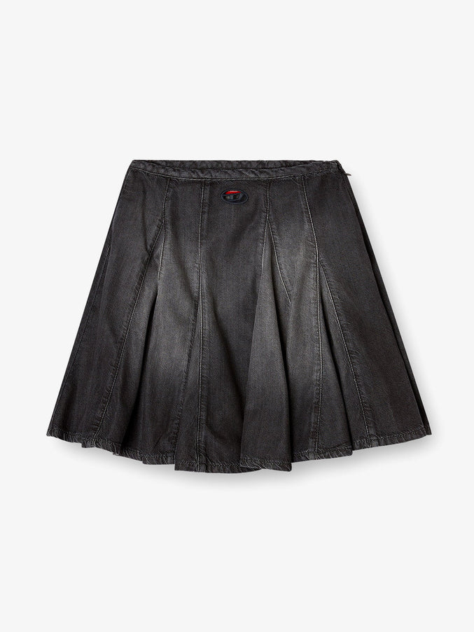 Diesel De-Spiki-S Short Denim Skirt With Washed-Out Effect Nero