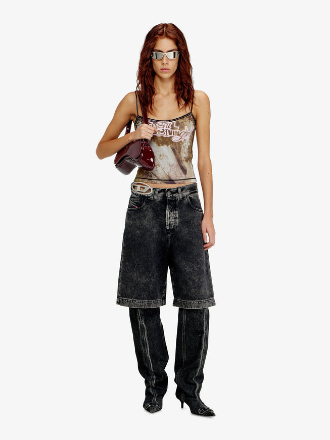 Diesel De-Sire-Short- S2 Black Denim Bermuda Shorts