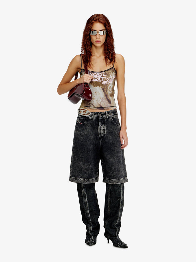 Diesel De-Sire-Short- S2 Black Denim Bermuda Shorts