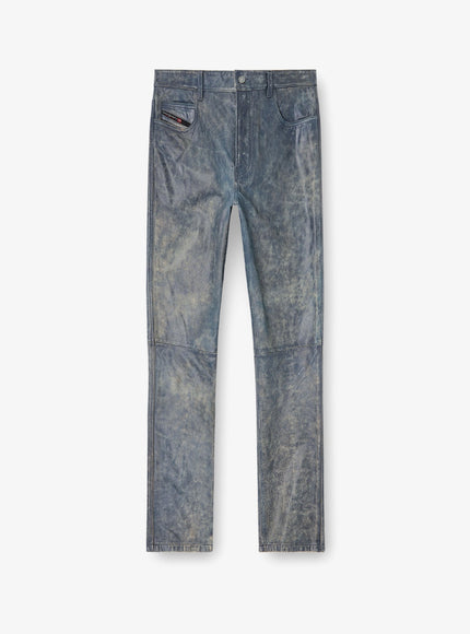 Diesel P-Vyll-Qmbw Leather Trousers Jeans
