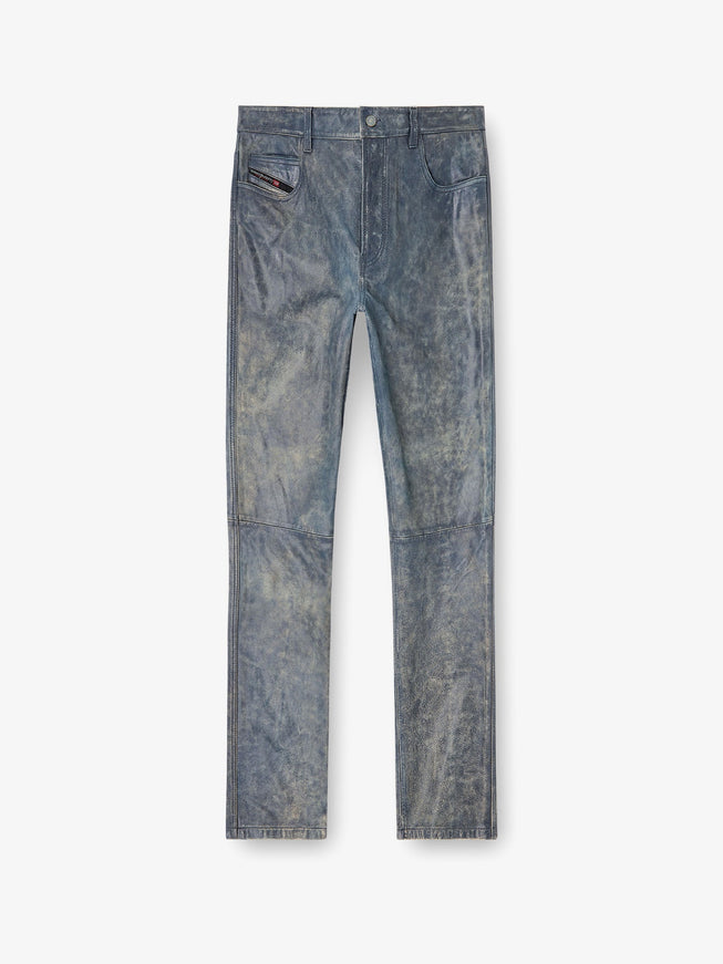Diesel P-Vyll-Qmbw Leather Trousers Jeans