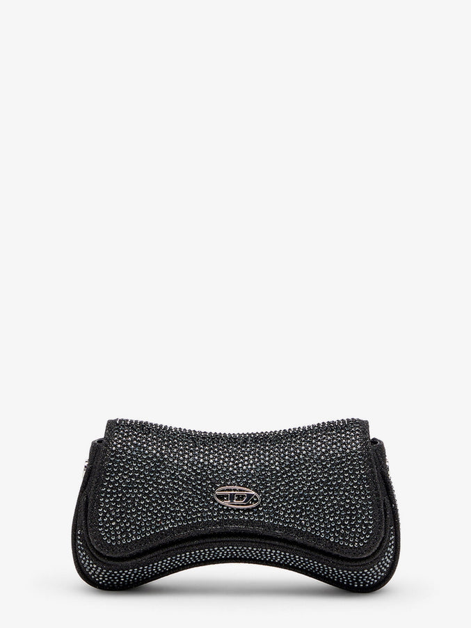 Diesel Play Crossbody Xs Shoulder Bag With All-Over Rhinestones Uni Nero