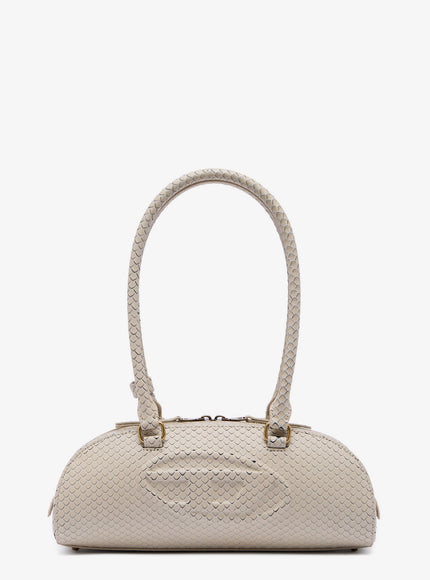 Diesel 1Dr Python-Effect Leather Shoulder Bag Uni Beige