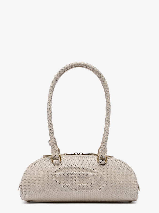 Diesel 1Dr Python-Effect Leather Shoulder Bag Uni Beige