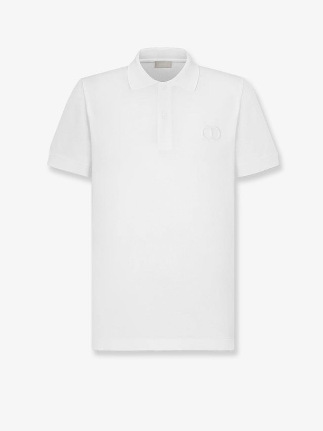 Dior Cotton Piqué Polo Shirt Blanc