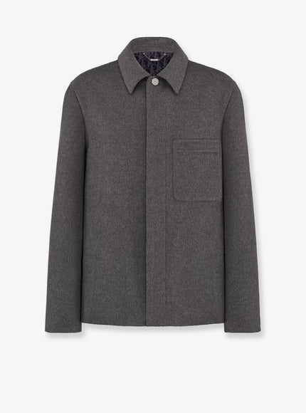 Dior Virgin Wool And Cashmere Coat 50 Gris
