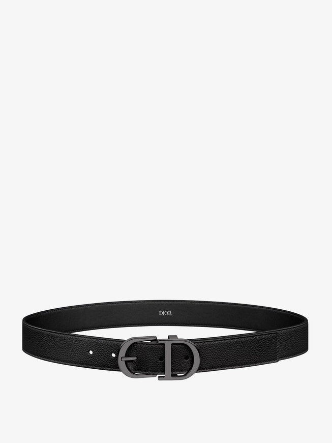 Dior Leather Belt With Metal Cd Logo Noir