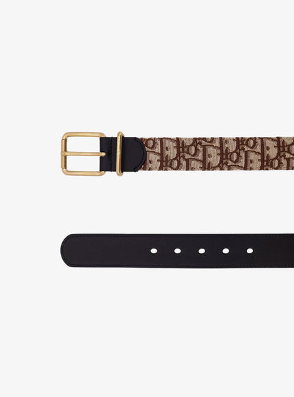 Dior Leather Belt With All-Over Dior Oblique Logo