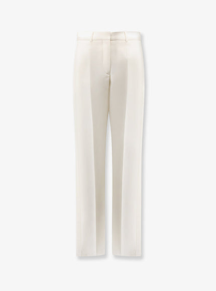 Dior Tuxedo Wool And Silk Trousers Bianco