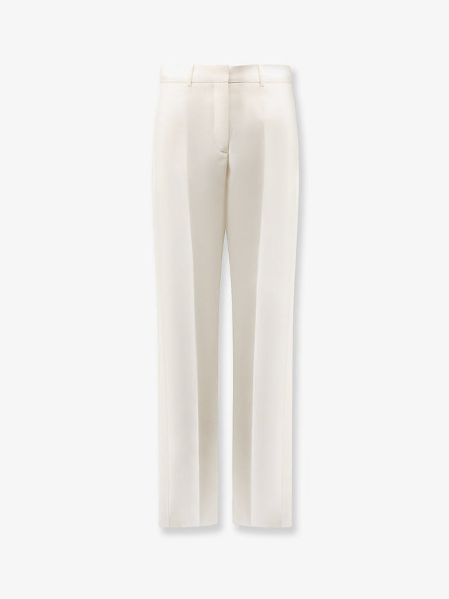 Dior Tuxedo Wool And Silk Trousers Bianco