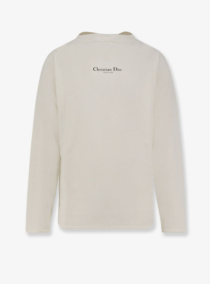 Dior Cotton And Wool Blend Sweater Blanc