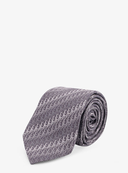Dior Dior Oblique Trio Silk Tie Uni Gris