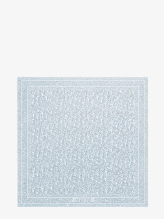 Dior Dior Oblique Lurex Silk Foulard Uni Bleu