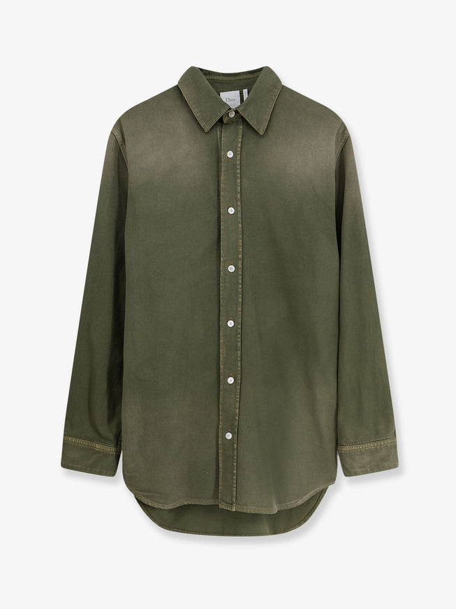 Dior Cotton Shirt With Dior Patch Vert