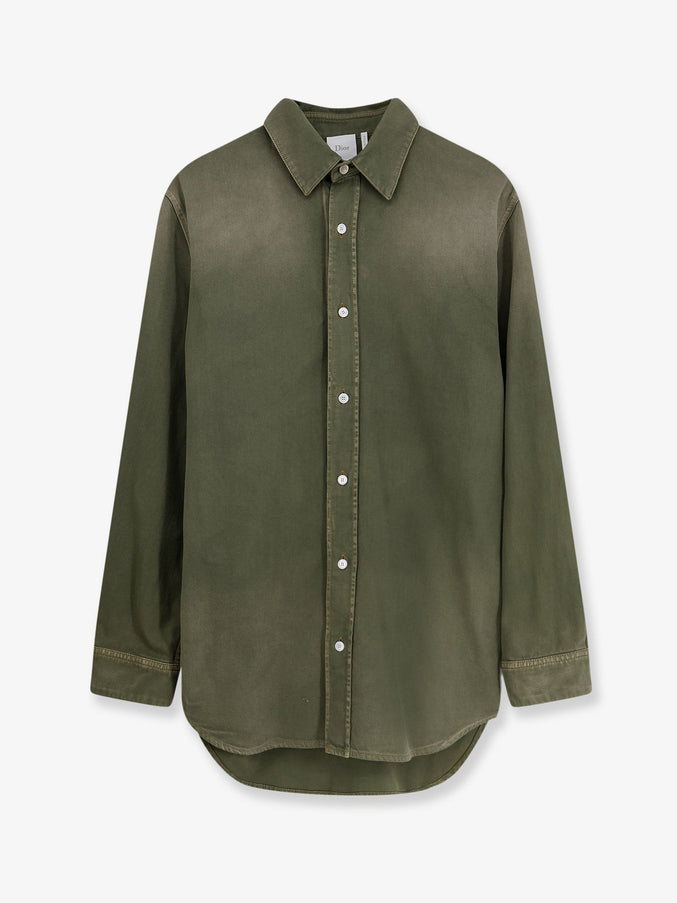 Dior Cotton Shirt With Dior Patch Vert