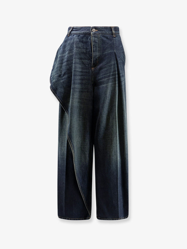 Dior Draped Flared Jeans Bleu