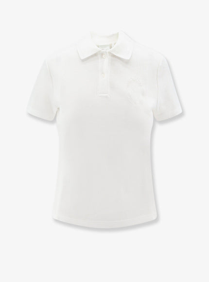 Dior Cotton Blend Polo Shirt With Embroidered Dior Médaillon Logo Blanc